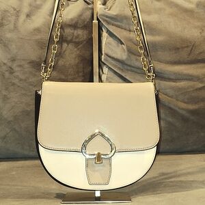 KATE SPADE NEW YORK ROBYN COLORBLOCK LEATHER CROSSBODY / SHOULDER SADDLE BAG EUC